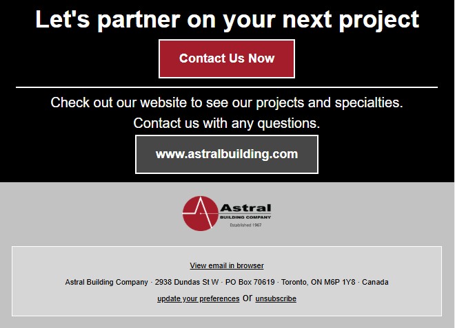 Kickstart your 2026 construction projects with Astral Building Company - Contact Us Now