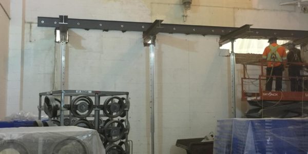 Wall opening, in load-bearing block wall, at Maplehurst Bakery - Close-up