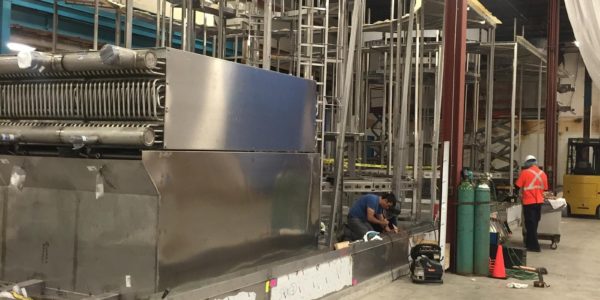 Spiral freezer install at Weston Bakeries, Brampton location.