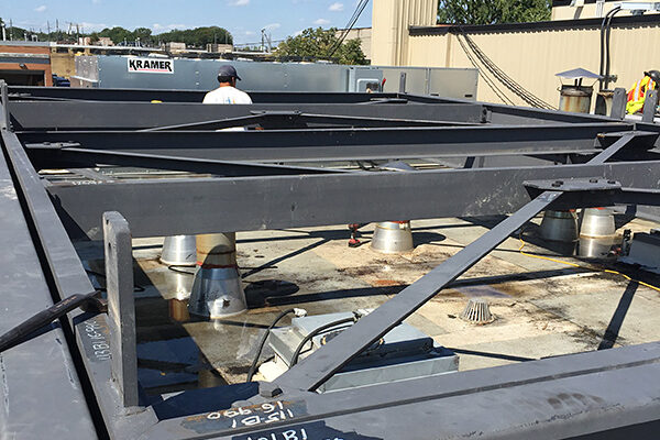 roof opening, rooftop opening to remove equipment